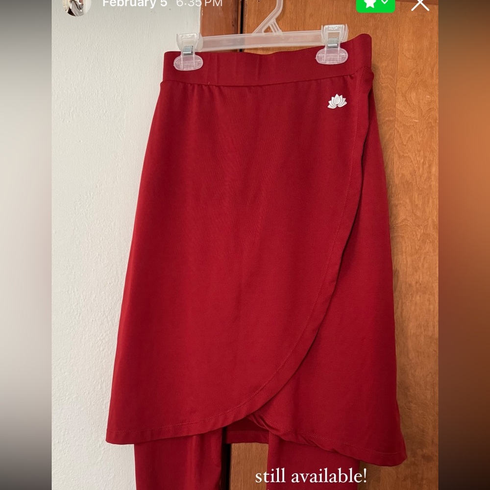 red/burgundy snoga athletics wrap skirt
